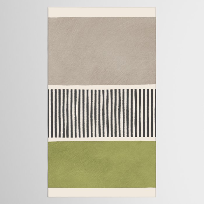 Green Beige Black Lines Artwork I Tablecloth Gallery Image 2