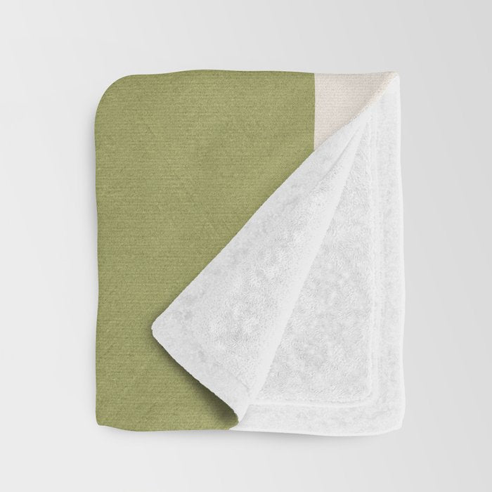 Green Beige Black Lines Artwork I Throw Blanket Gallery Image 3