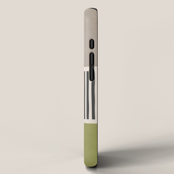 Green Beige Black Lines Artwork I iPhone Case Gallery Image 2