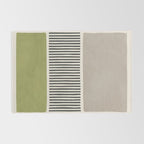 Green Beige Black Lines Artwork I Rug Gallery Image 2