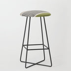 Green Beige Black Lines Artwork I Stool Gallery Image 1