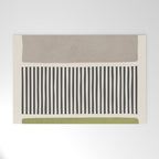Green Beige Black Lines Artwork I Welcome Mat Gallery Image 1