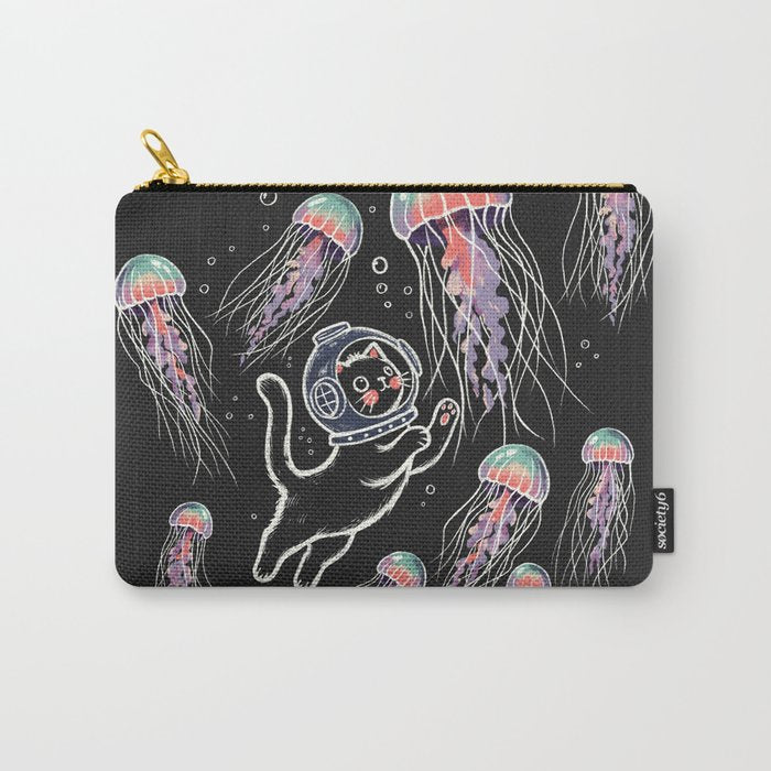 Jellyfish diver Carry All Pouch Gallery Image 1