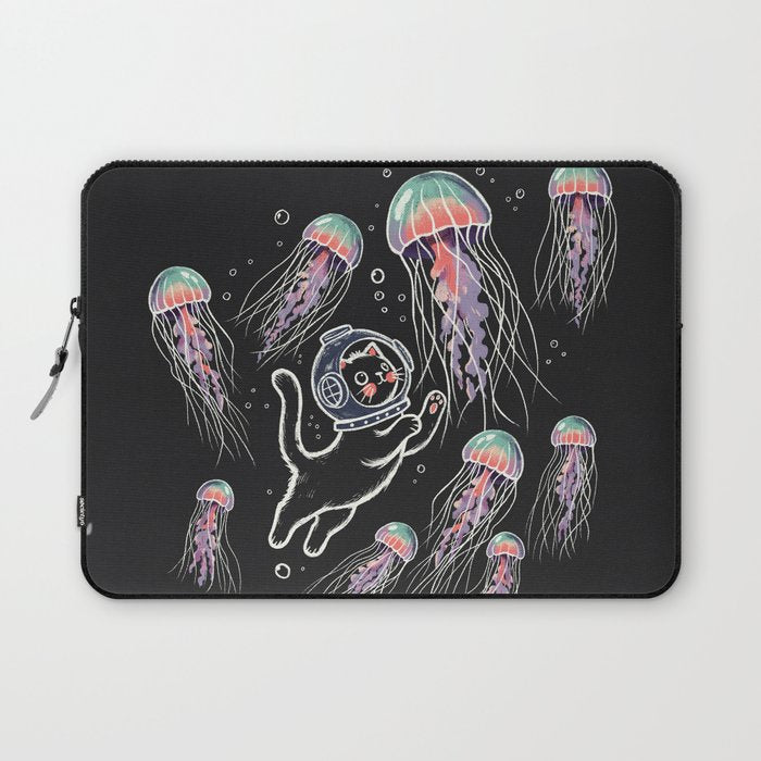 Jellyfish diver Laptop Sleeve Gallery Image 1