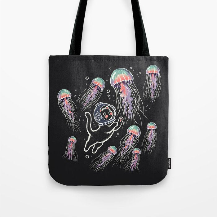 Jellyfish diver Tote Bag Gallery Image 1