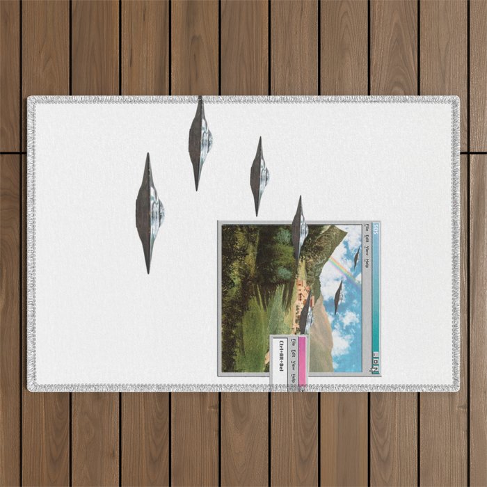 Ctrl+Alt+Del // Returning UFOs Outdoor Rug Gallery Image 1