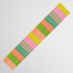 Finnish Patchwork Stripes Pattern Orange Green Pink Chartreuse Table Runner Gallery Image 3