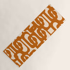 Warm Boho Mid Century Modern Loops Abstract Pattern in Cozy Rust Yoga Mat Gallery Image 1