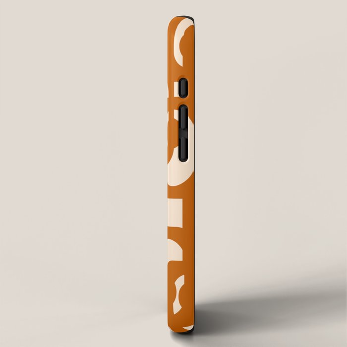 Warm Boho Mid Century Modern Loops Abstract Pattern in Cozy Rust iPhone Case Gallery Image 2