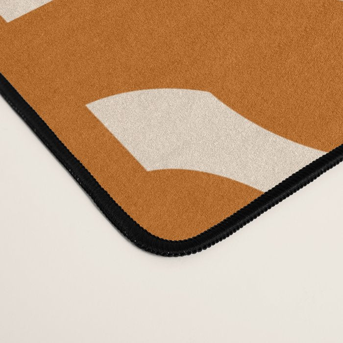 Warm Boho Mid Century Modern Loops Abstract Pattern in Cozy Rust Desk Mat Gallery Image 4