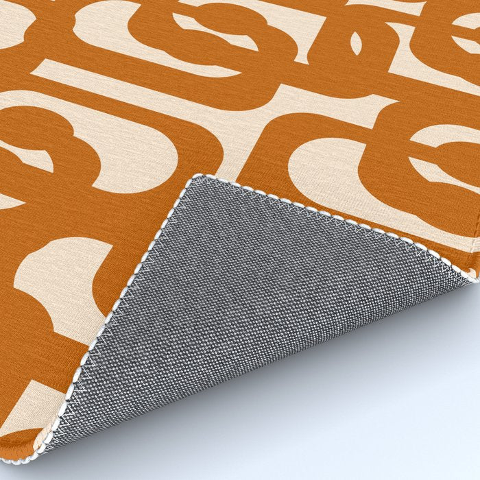 Warm Boho Mid Century Modern Loops Abstract Pattern in Cozy Rust Rug Gallery Image 4