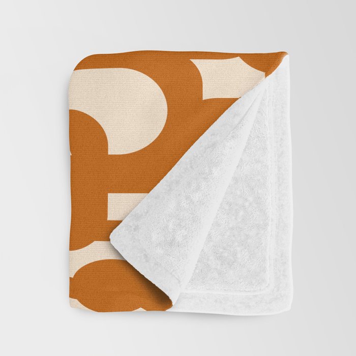 Warm Boho Mid Century Modern Loops Abstract Pattern in Cozy Rust Throw Blanket Gallery Image 3