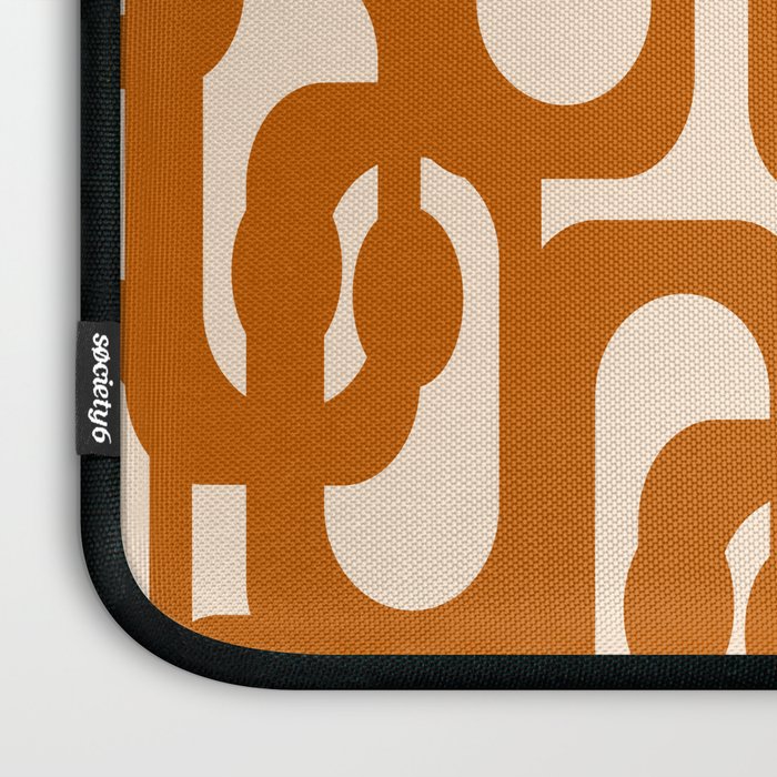 Warm Boho Mid Century Modern Loops Abstract Pattern in Cozy Rust Laptop Sleeve Gallery Image 3