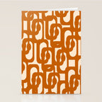 Warm Boho Mid Century Modern Loops Abstract Pattern in Cozy Rust Stationery Card Gallery Image 2