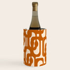 Warm Boho Mid Century Modern Loops Abstract Pattern in Cozy Rust Wine Chiller Gallery Image 2