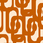 Warm Boho Mid Century Modern Loops Abstract Pattern in Cozy Rust Coffee Mug Gallery Image 2
