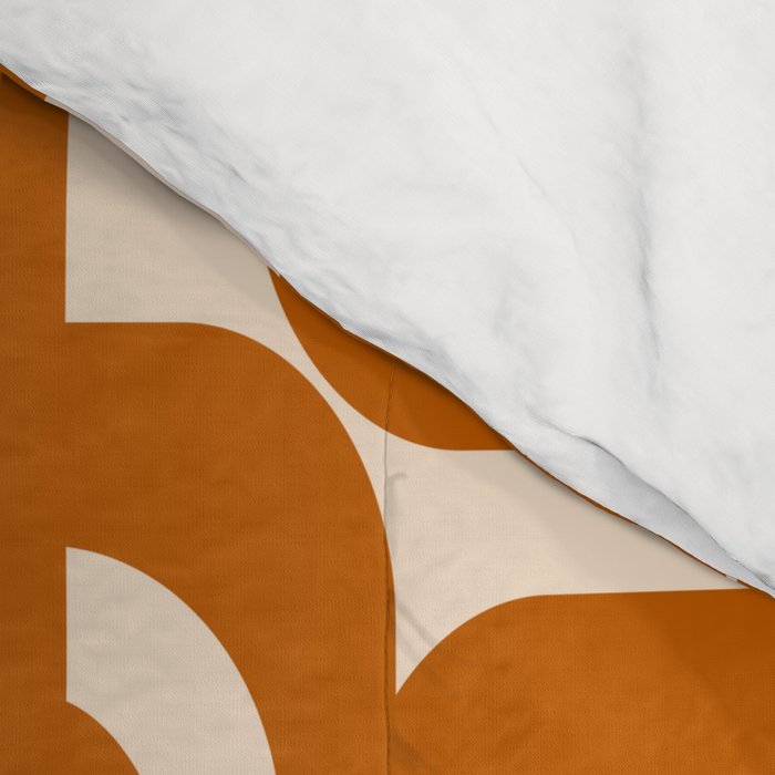 Warm Boho Mid Century Modern Loops Abstract Pattern in Cozy Rust Comforter Gallery Image 4