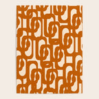 Warm Boho Mid Century Modern Loops Abstract Pattern in Cozy Rust Poster Gallery Image 4
