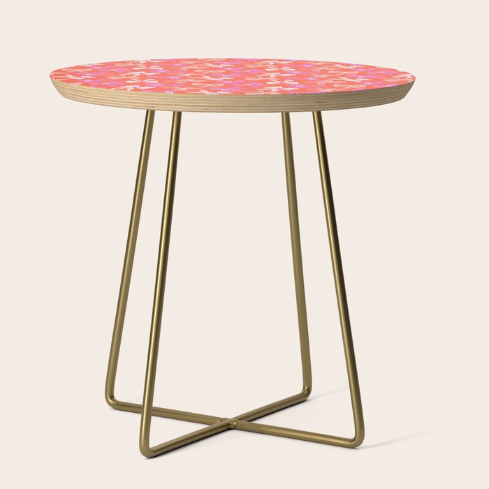 Playful Scattered Coquette Bows Vibrant Pink White Peach and Red Side Table Gallery Image 1