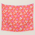 Playful Scattered Coquette Bows Vibrant Pink White Peach and Red Wall Tapestry Gallery Image 4