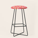 Playful Scattered Coquette Bows Vibrant Pink White Peach and Red Stool Gallery Image 1