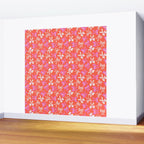 Playful Scattered Coquette Bows Vibrant Pink White Peach and Red Wall Mural Gallery Image 2
