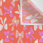 Playful Scattered Coquette Bows Vibrant Pink White Peach and Red Wall Tapestry Gallery Image 3