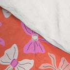 Playful Scattered Coquette Bows Vibrant Pink White Peach and Red Comforter Gallery Image 4