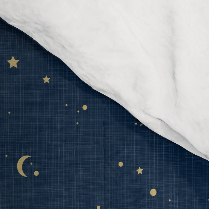Magical Night / Galaxy in Blue and Golden Yellow Shades Comforter Gallery Image 4