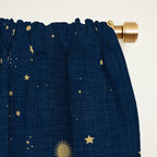 Magical Night / Galaxy in Blue and Golden Yellow Shades Window Curtain Gallery Image 2