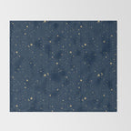 Magical Night / Galaxy in Blue and Golden Yellow Shades Throw Blanket Gallery Image 2