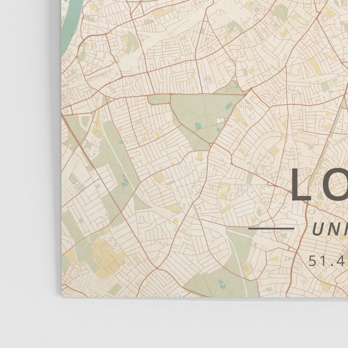 London, United Kingdom - Vintage Map Poster Gallery Image 3