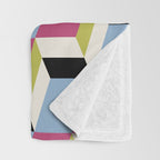 Cuboid Geometric Abstract Shapes Pattern XXXIV Throw Blanket Gallery Image 3