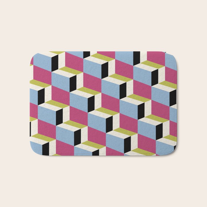 Cuboid Geometric Abstract Shapes Pattern XXXIV Bath Mat Gallery Image 1