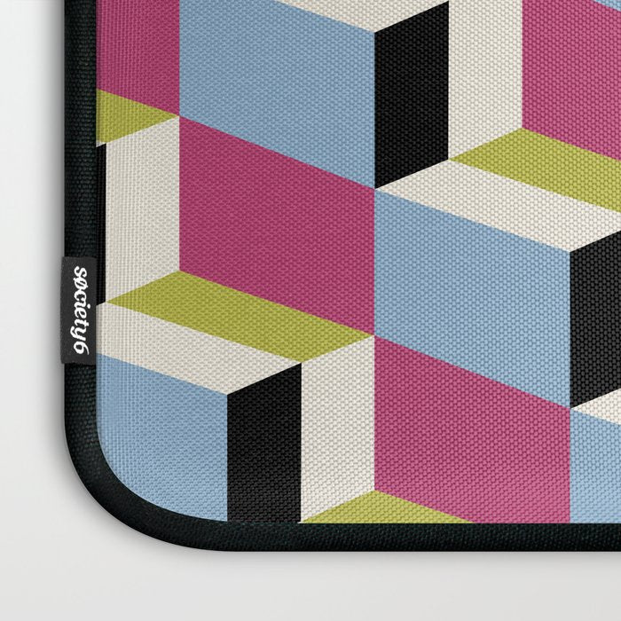 Cuboid Geometric Abstract Shapes Pattern XXXIV Laptop Sleeve Gallery Image 3