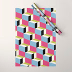 Cuboid Geometric Abstract Shapes Pattern XXXIV Wrapping Paper Gallery Image 1