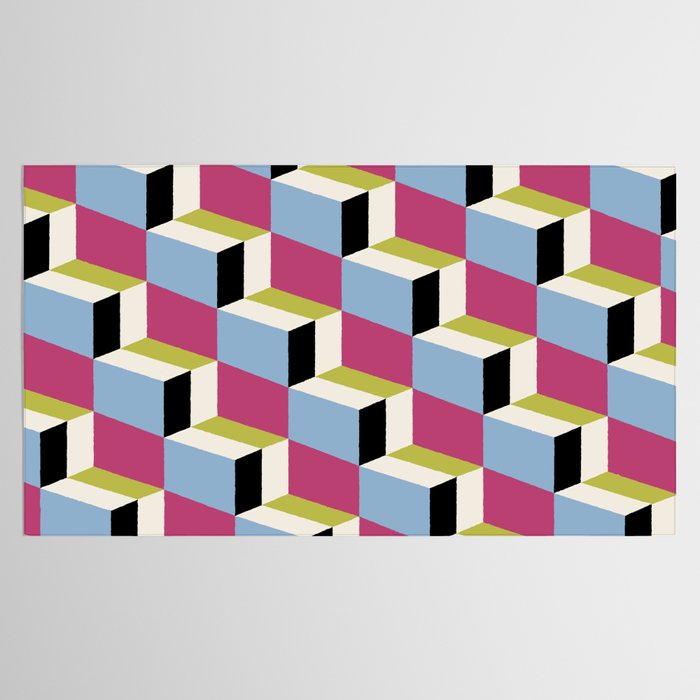 Cuboid Geometric Abstract Shapes Pattern XXXIV Tablecloth Gallery Image 2