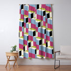 Cuboid Geometric Abstract Shapes Pattern XXXIV Window Curtain Gallery Image 5