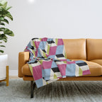 Cuboid Geometric Abstract Shapes Pattern XXXIV Throw Blanket Gallery Image 1