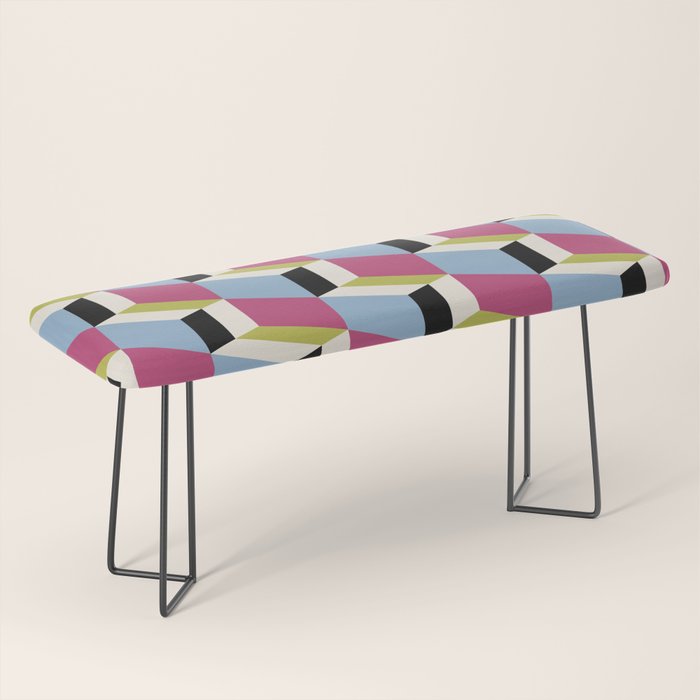 Cuboid Geometric Abstract Shapes Pattern XXXIV Bench Gallery Image 1