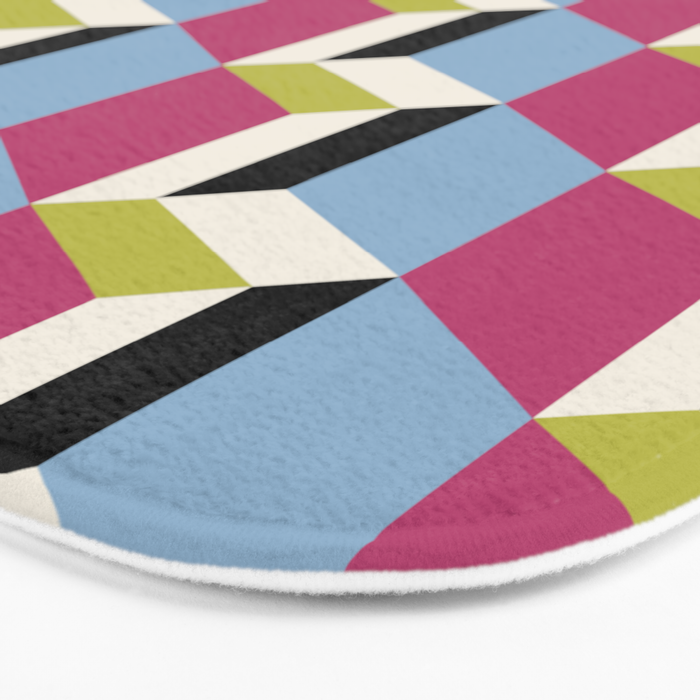 Cuboid Geometric Abstract Shapes Pattern XXXIV Bath Mat Gallery Image 3
