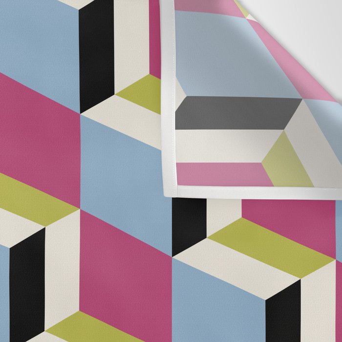 Cuboid Geometric Abstract Shapes Pattern XXXIV Wall Tapestry Gallery Image 3