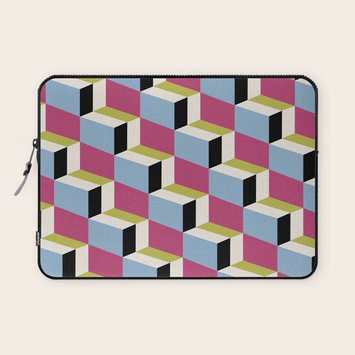 Cuboid Geometric Abstract Shapes Pattern XXXIV Laptop Sleeve Gallery Image 1