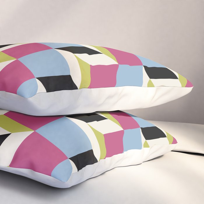 Cuboid Geometric Abstract Shapes Pattern XXXIV Pillow Sham Gallery Image 3