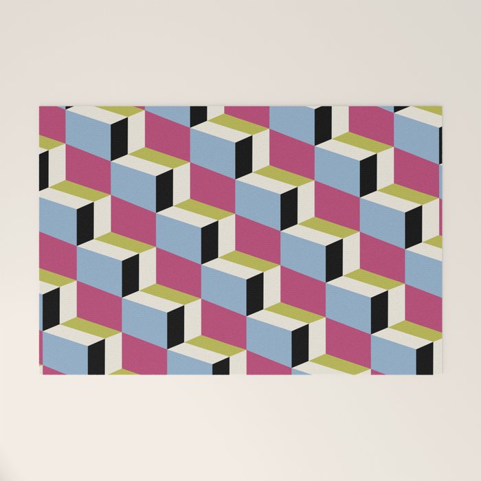 Cuboid Geometric Abstract Shapes Pattern XXXIV Welcome Mat Gallery Image 1