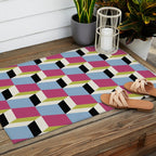 Cuboid Geometric Abstract Shapes Pattern XXXIV Outdoor Rug Gallery Image 2