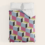 Cuboid Geometric Abstract Shapes Pattern XXXIV Duvet Cover Gallery Image 6