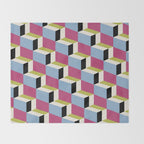 Cuboid Geometric Abstract Shapes Pattern XXXIV Throw Blanket Gallery Image 2