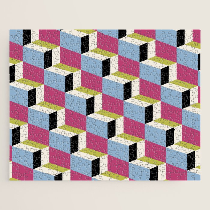 Cuboid Geometric Abstract Shapes Pattern XXXIV Jigsaw Puzzle Gallery Image 1