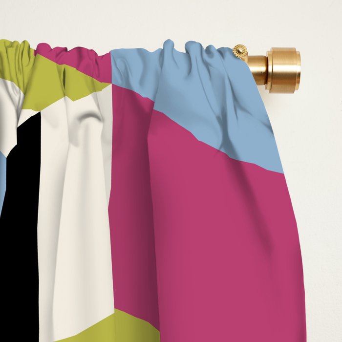Cuboid Geometric Abstract Shapes Pattern XXXIV Window Curtain Gallery Image 2